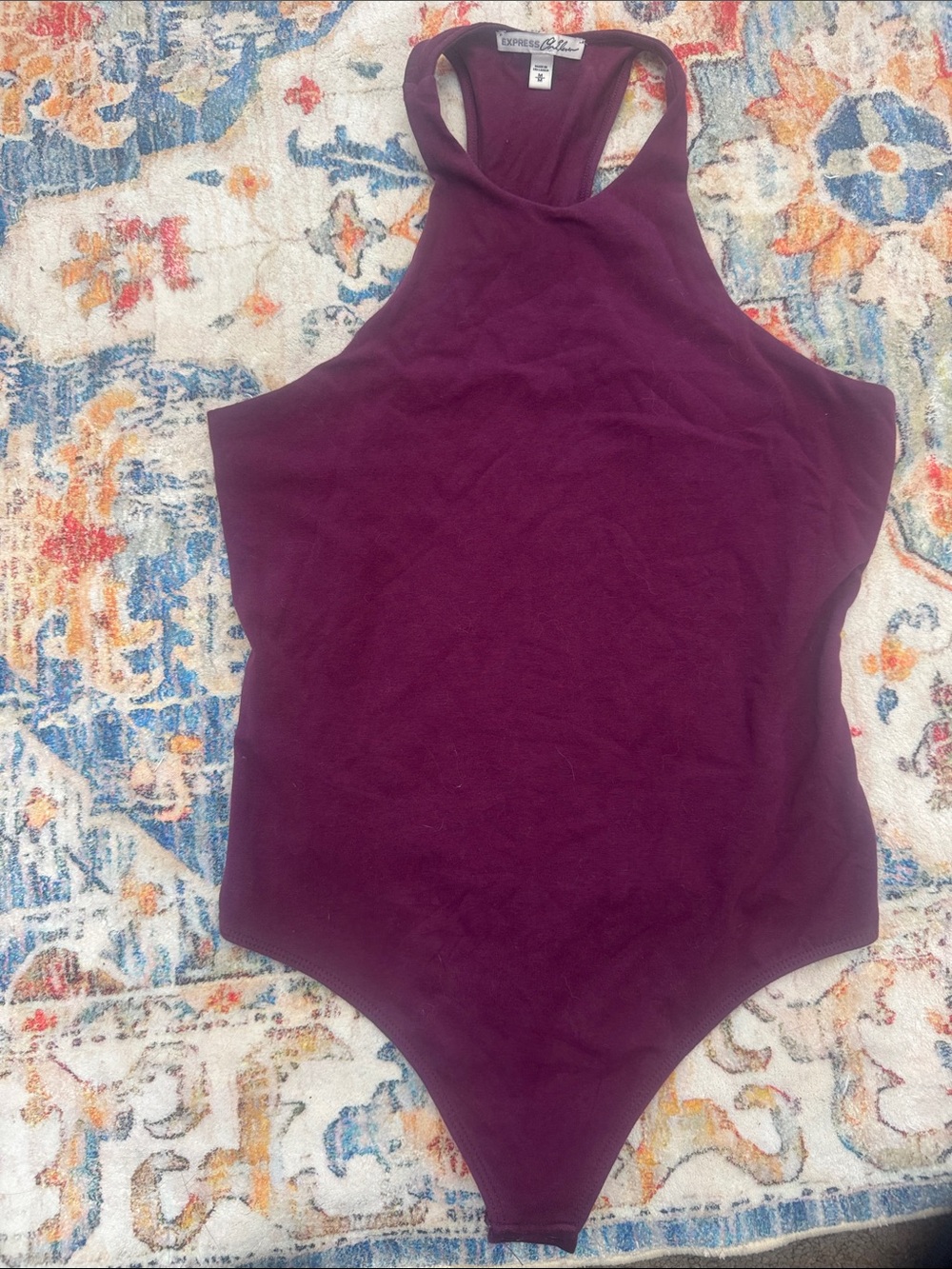 Express Plum High-Neck Racerback One-Piece